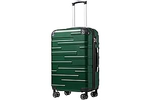 Expandabl Travel Carry-on Luggage Green Suitcase with Telescopic Handle and Spinner Wheels