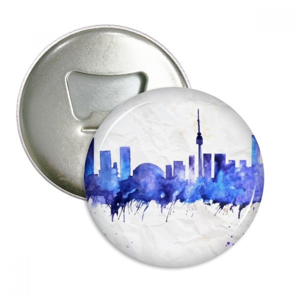 Décapsuleur et aimants Canada aquarelle bleu lot de 3 badges ronds DIYthinker