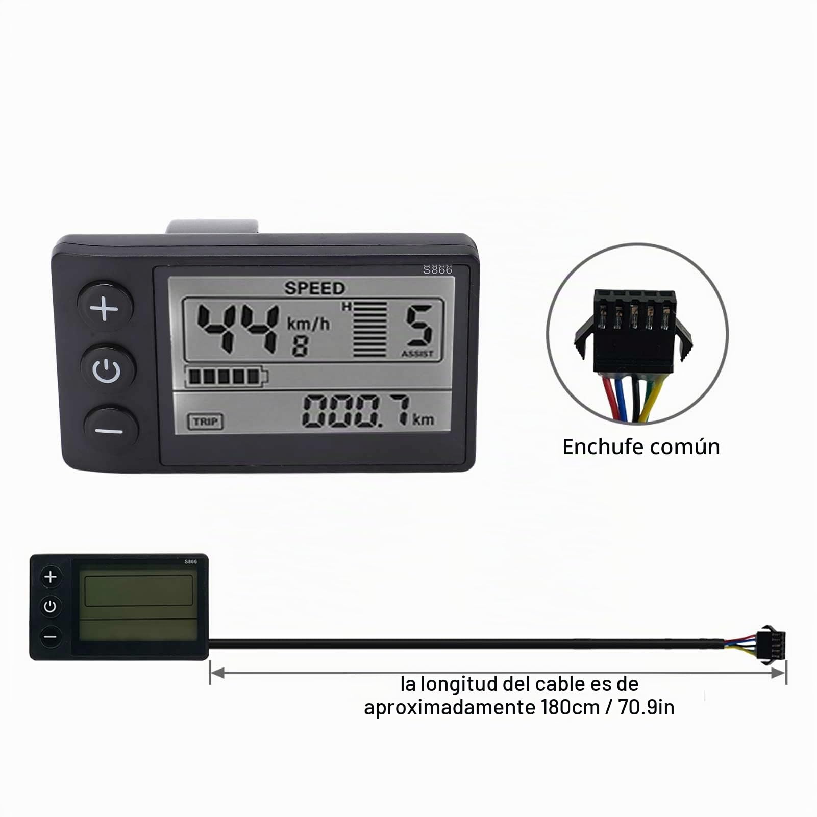 BuyWeek Kit de Controlador de Motor Sin Escobillas 9 Tubo Controlador Bicicleta Electrica 22A 36V 48V 500W 750W Centralita Patinete Eléctrico con Pantalla LCD S866