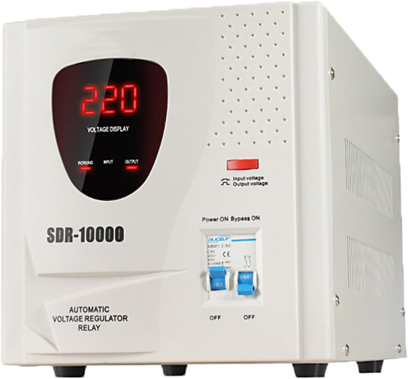 Stabilizzatore di Tensione Automatico Monofase 220V 5KW, Regolatore di Alimentazione per Frigorifero TV Computer Condizionatore con Display LED e Protezione Anti-Sovratensione,5KW