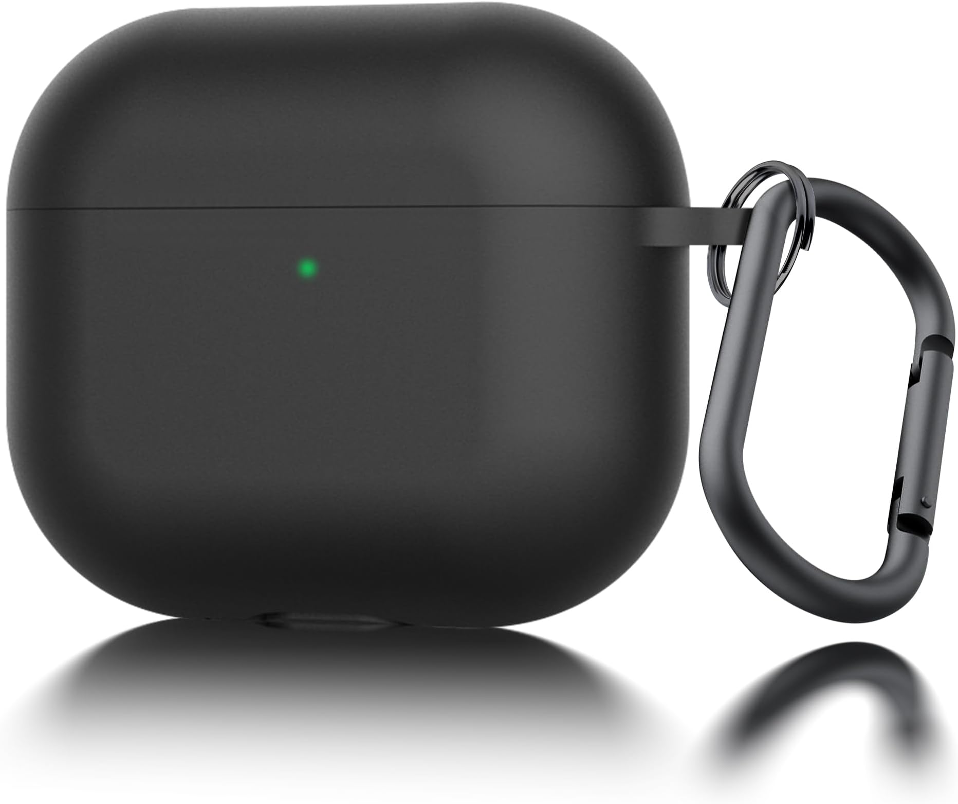 Seltureone Case for Airpods 4 (2024) with Keychain, [Front LED Visible] Soft Silicone Shockproof Case, Support for Wireless Charging - Black