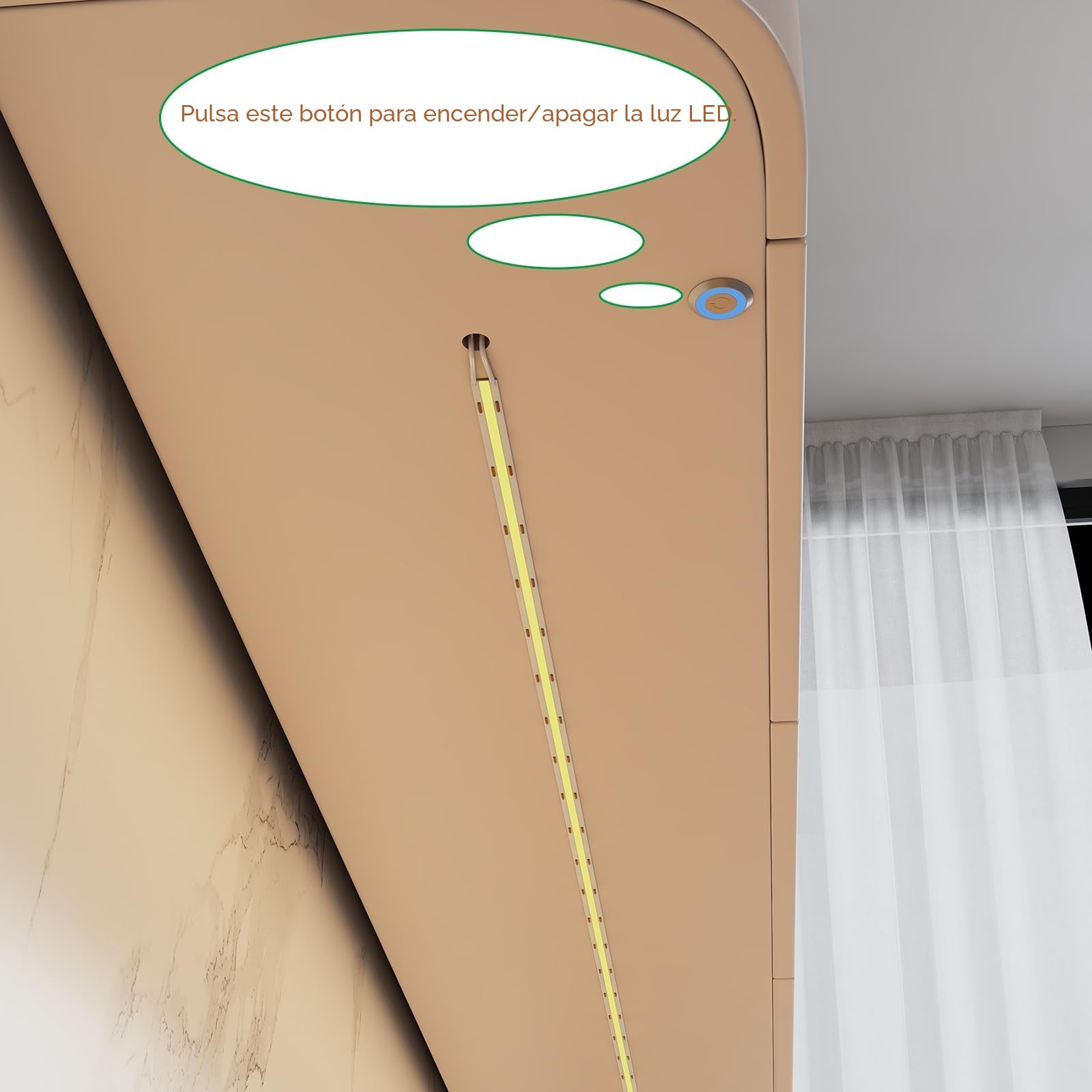 Consola de TV flotante, mueble de TV montado en la pared, banco de TV de almacenamiento grande debajo de la TV con cajones, soporte para enrutador (color madera + LED, 140 x 20 x 24 cm)
