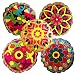 Stylo Culture etnico decorativo rotondo da pavimento Boho 45 x 45 cm piccolo cuscino per sedia tradizionale multicolore bohémien Sujani ricamato pouf cotone fiori cuscino rotondo per esterni