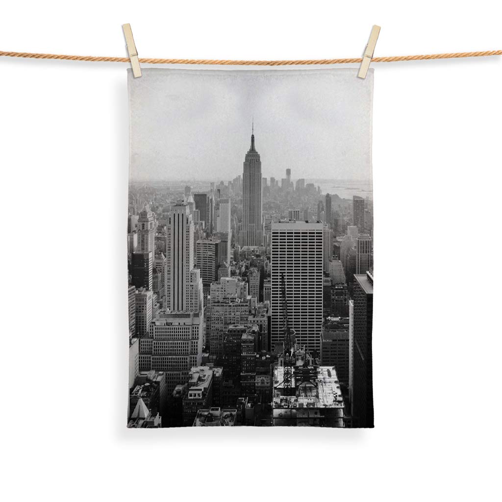 L&S PRINTS FOAM DESIGNS New York B&W Skyline Design - Tea Towel