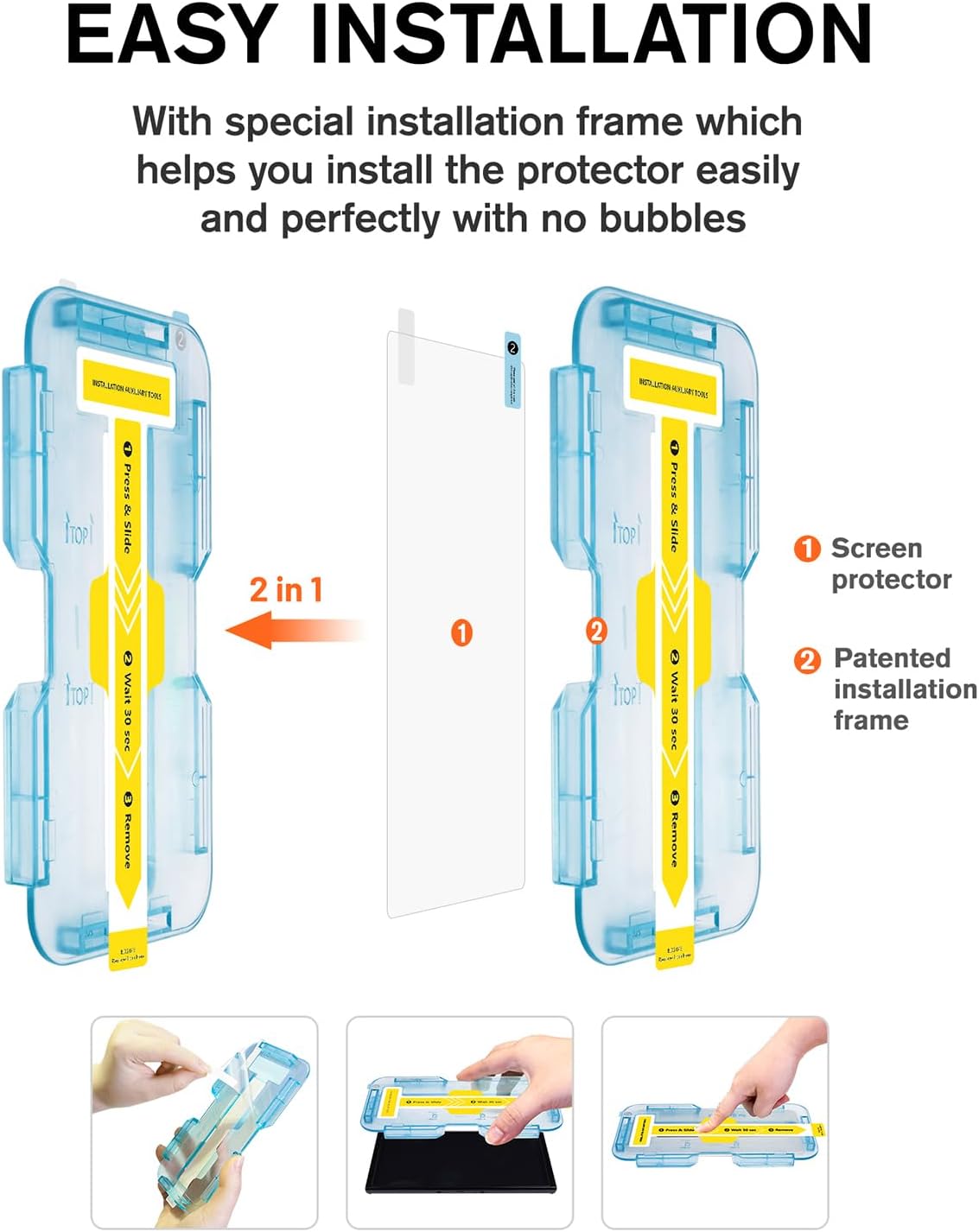 KCT Tempered Glass Screen Protector Compatible with Nintendo Switch OLED Model 2021, EZ Kit, Automatic Alignment - 2 Pack - Image 7