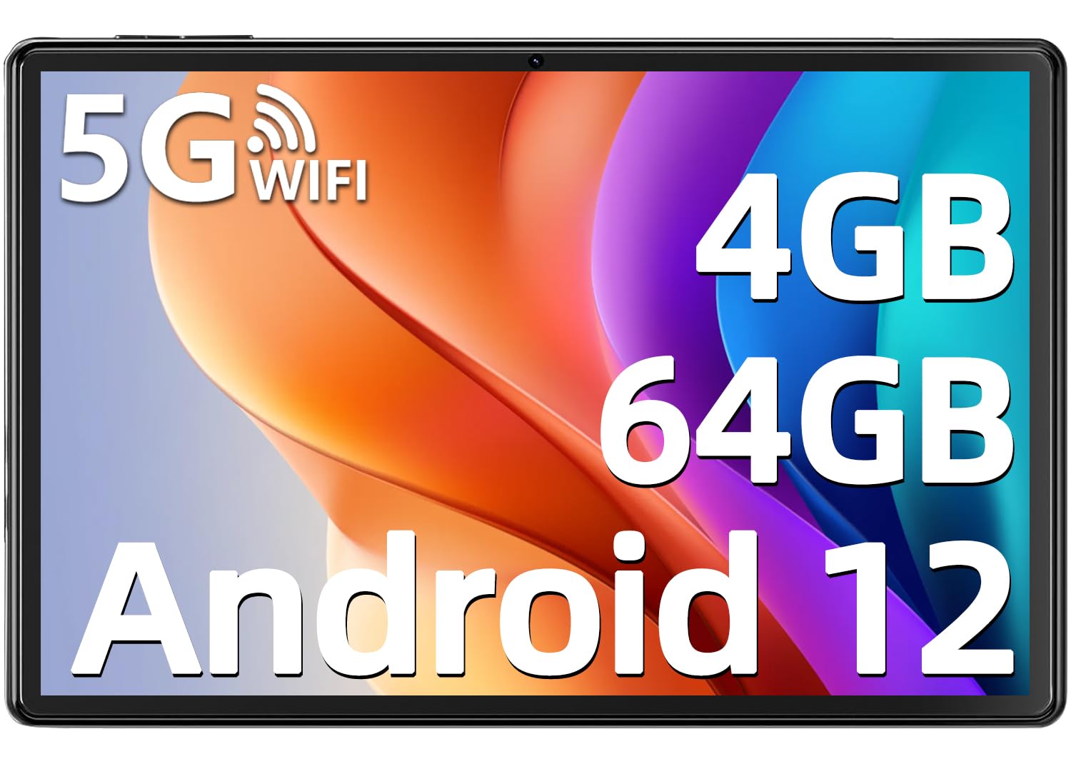 SGIN Android 12 Tablet 4GB RAM 64GB ROM, 10.1 Inch 1280 * 800 HD IPS Tablets with MTK Octa-Core 2.0Ghz, 2MP+5MP Camera, WiFi, Bluetooth, 6000mAh
