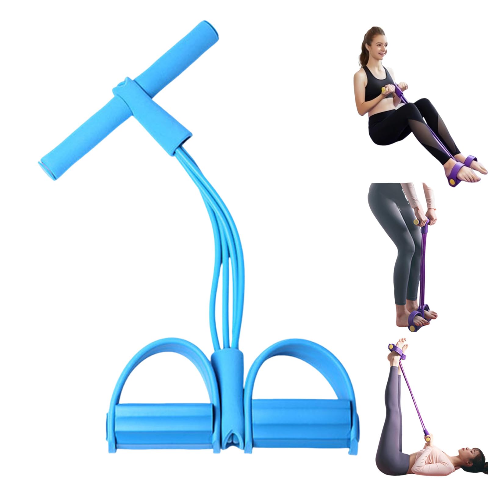 Pédale De Pied 4 Tubes, Corde De Tension Multifonction, Sangle De Yoga Élastique Pour Équipement D'entraînement Physique Abdominal/taille/bras/jambe Bande De Résistance Entraîneur Abdominal