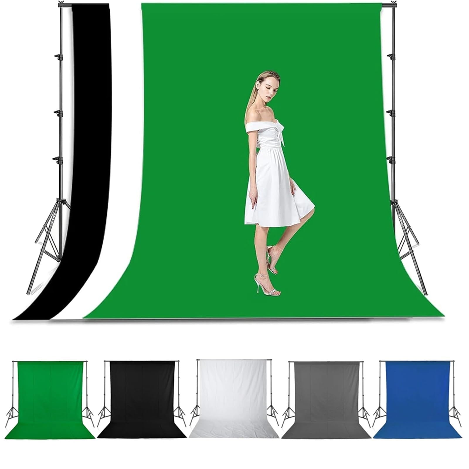 Sfondo fotografico, Fondale Chroma Key in tessuto non tessuto multicolore, diverse misure(Gray,160 X 400CM)