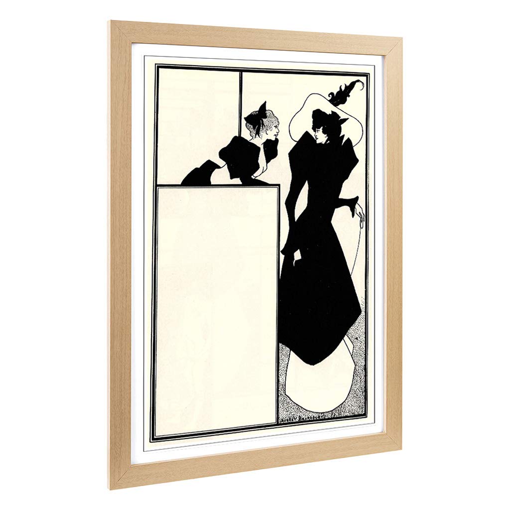 Big Box Art Framed Print of Aubrey Beardsley The Spinsters Crip Design | Wall Art Picture | Home Decor for Kitchen, Living Room, Bedroom, Hallway, Oak, A2 / 24.5x18 Inch / 62x45cm