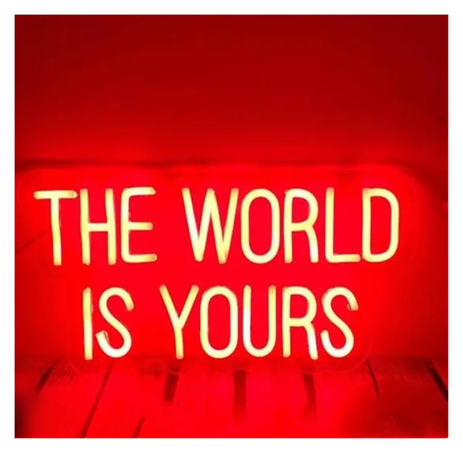 SHOUXI Sign Lamp The World is Yours Neon Sign Light Wedding Birthday Outdoor Indoor Room Wall Hanging Decor 40x20cm(Red)