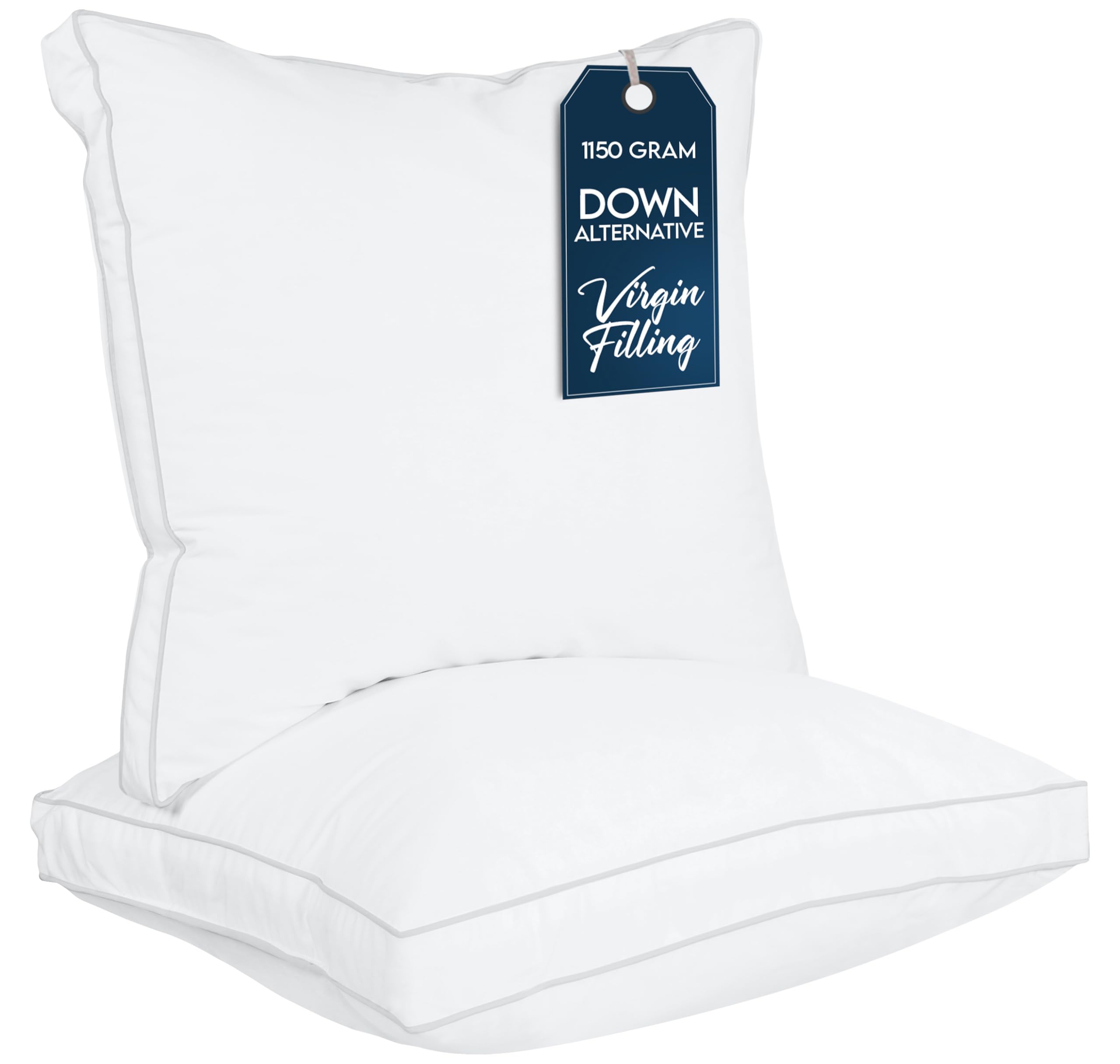 Utopia Bedding Bed Pillows for Sleeping European Size (White), Set of 2, Cooling Hotel Quality, Gusseted Pillow for Back, Stomach or Side Sleepers