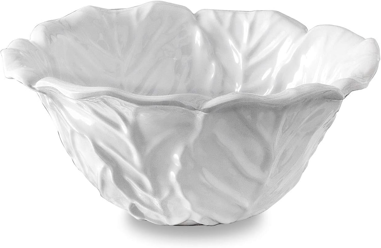 Beatriz Ball VIDA Lettuce Small Bowl in White - Elegant Melamine Leaf-Inspired Design, Ideal for Snacks, Salsas, Dips - Durable, Dishwasher Safe, BPA-Free, Perfect for Daily Use or Special Gifts