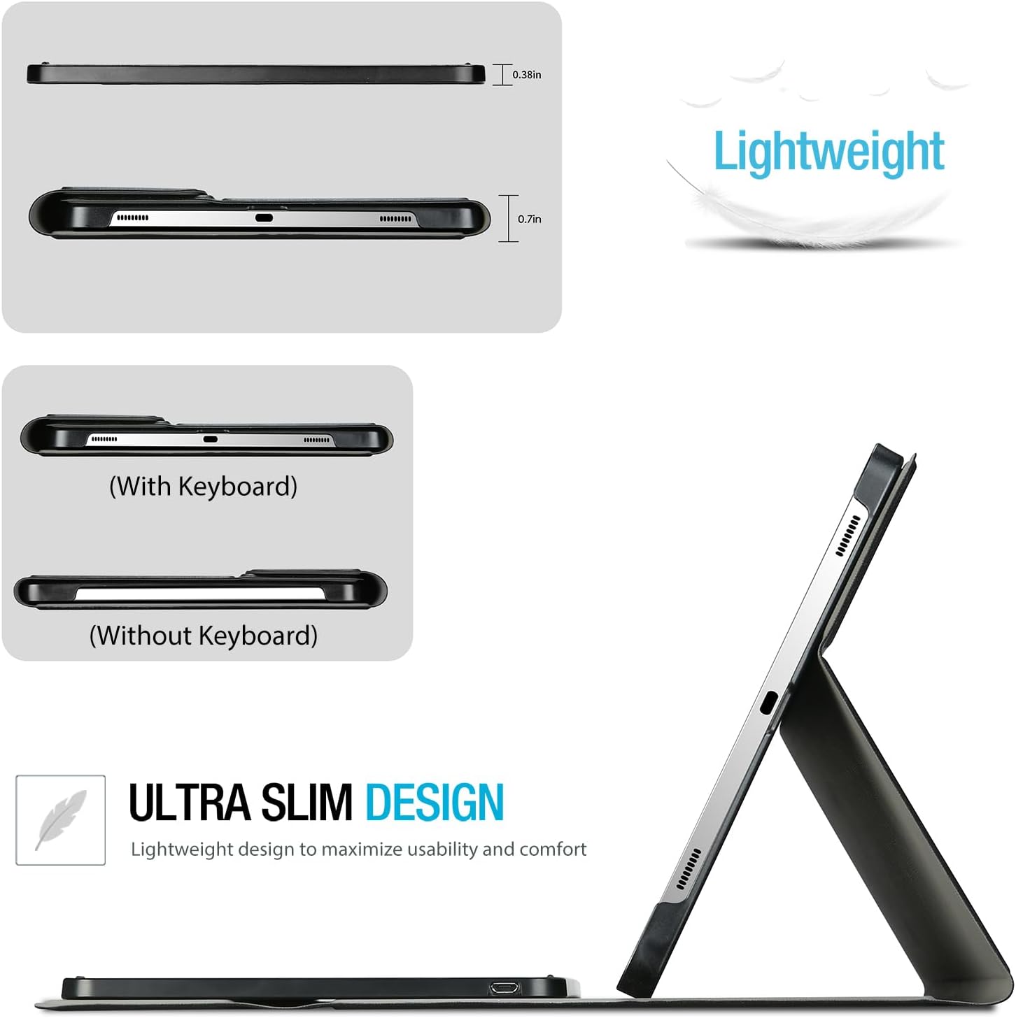 ProCase Keyboard Case for Galaxy Tab S10 Lite/ S10 FE 2025 / S9 FE 10.9-Inch 2023 with S Pen Holder, Protective Cover with Detachable Wireless Keyboard for Galaxy Tablet 10.9"-Black