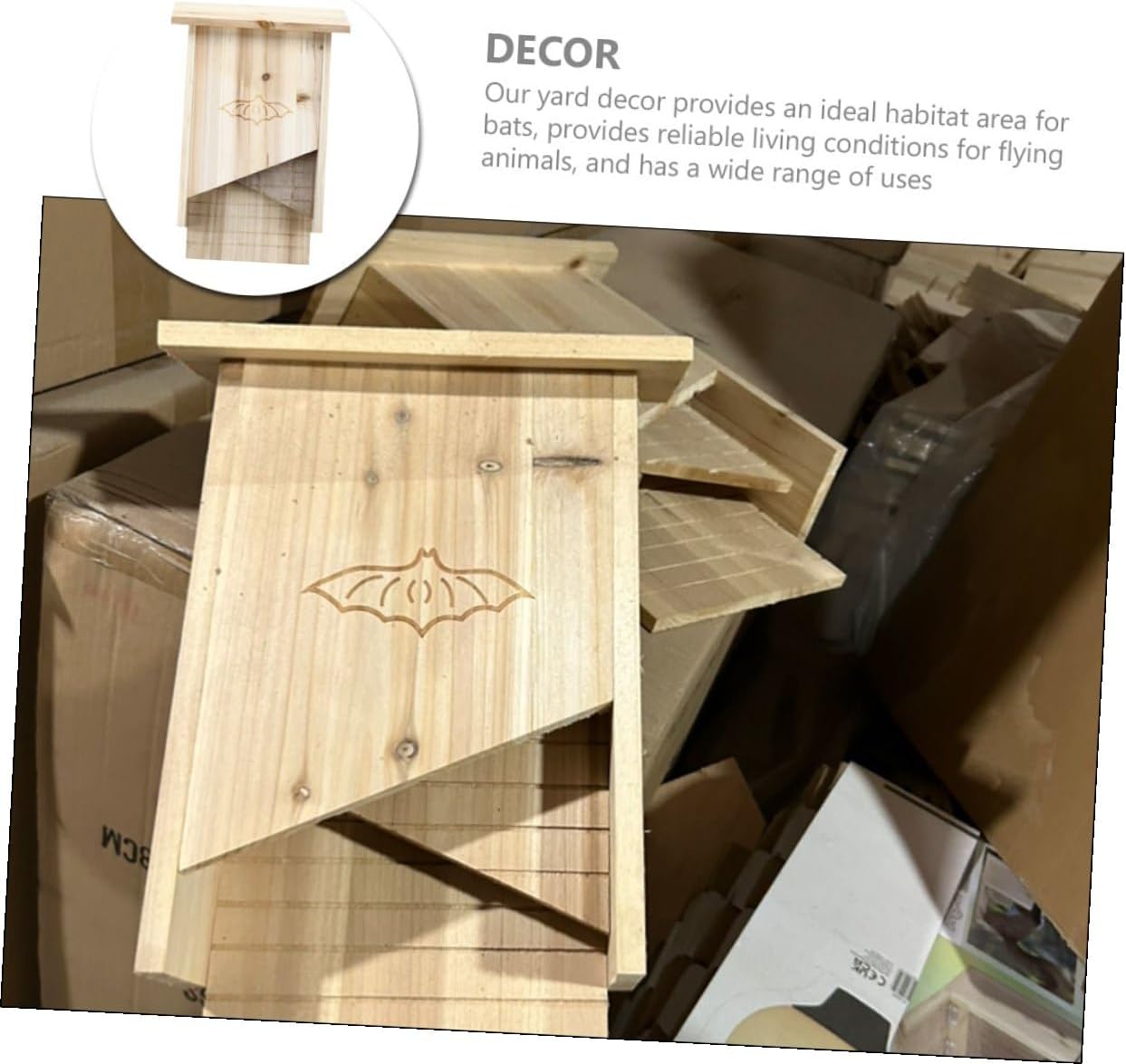 NUOBESTY Wooden Bat House Outdoor Shelter Handmade Bat Box for Garden and Courtyard Pet Habitat Natural Roosting Station