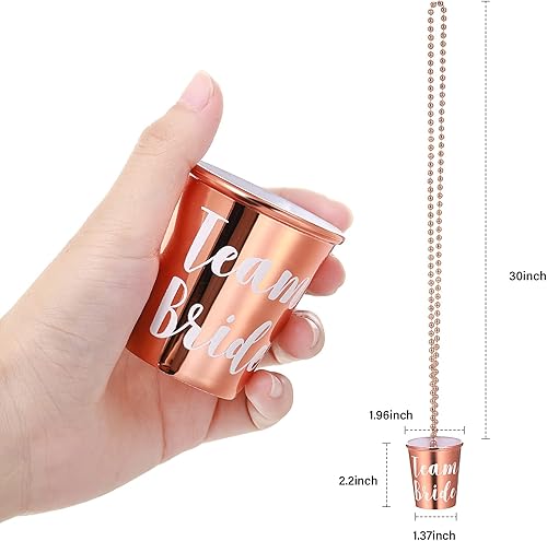 Miniatura 2 de 24 piezas de collar de vidrio de chupito de plástico para novianovio para novionovionovionovio collar de plástico con cuentas con lámina dorada para