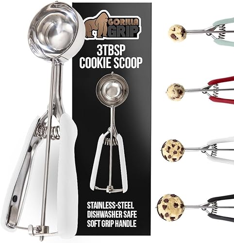 Miniatura 17 de Gorilla Grip - Cuchara con resorte de acero inoxidable de alta calidad, para frutas, galletas y helados, cuchara mediana talla 30 de 2 cucharadas