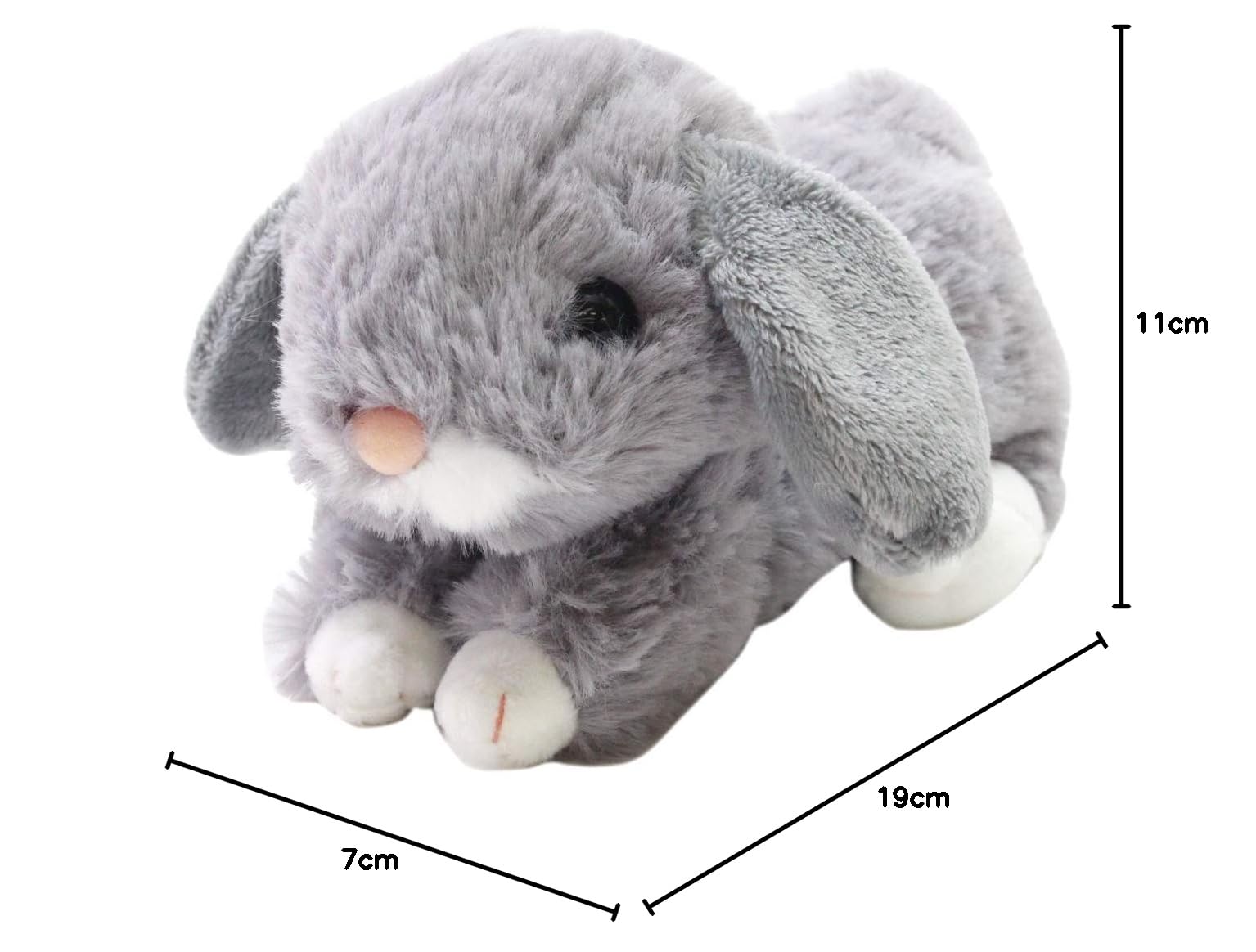 Amazon.co.jp: テイクオフ うさぎのマロン ロップイヤー グレー : おもちゃ