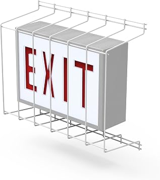 SC900-W3, Mount Exit Sign Damage Stopper Cage, Protective Polyester Cover Coated Steel Wire Guard.