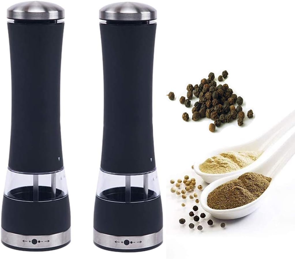 Manual Pepper Mills Salt and Pepper Grinder Set Glass Bottle Salt Grinder Adjustable Coarseness Salt and Pepper Shakers for Barbecue or Dinner.A