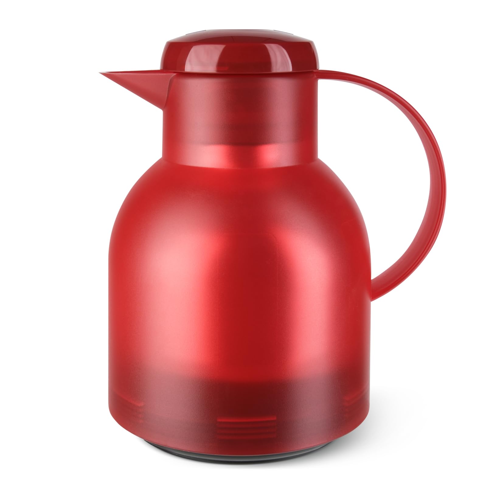 Emsa Isolierkanne Samba, 1 Liter, Made in Germany, 12h heiß, 24h kalt, leichte Bedienung, Thermoskanne, Isolierkanne für Kaffee oder Tee, Rot, 504232 Küche, Haushalt & Wohnen