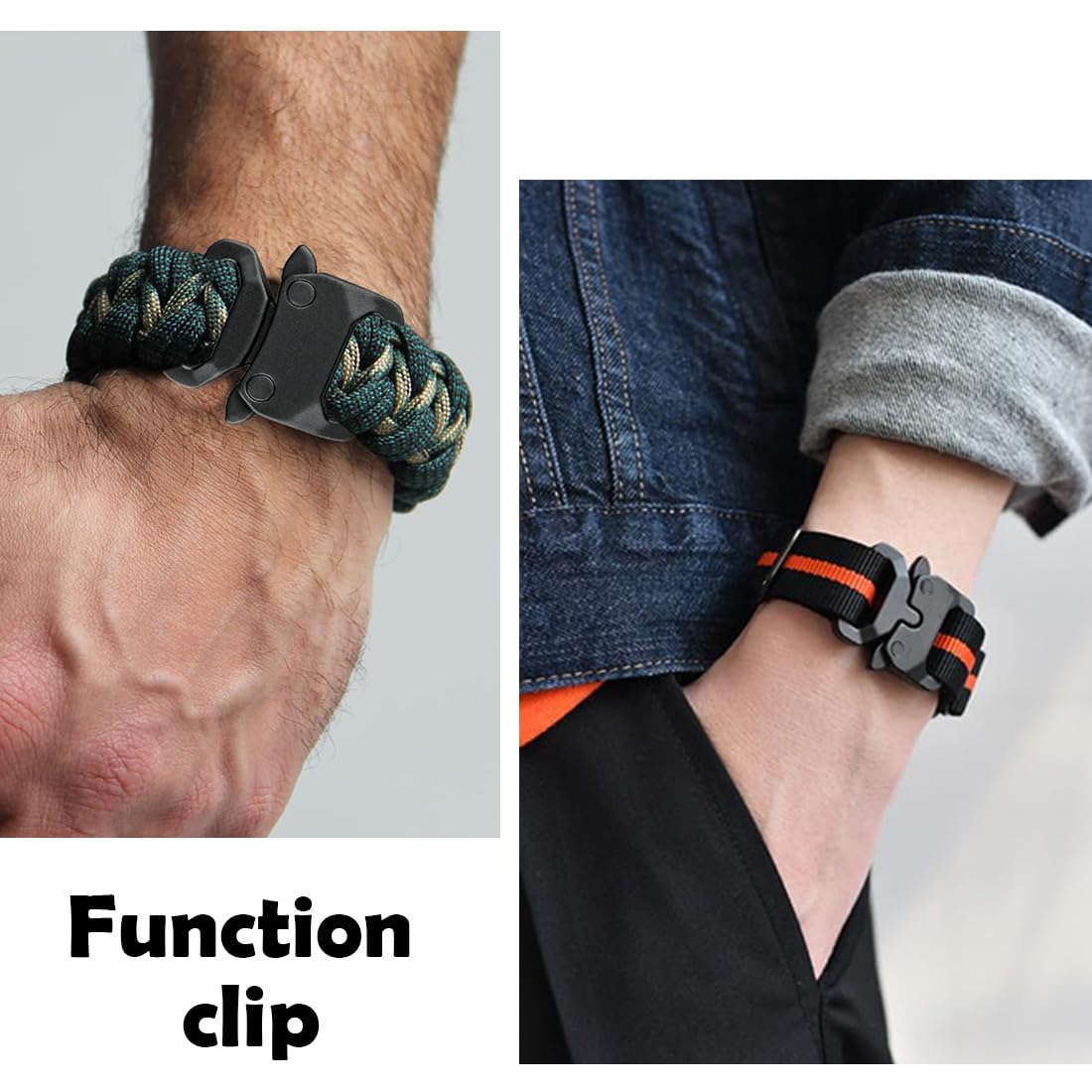 Set di 4 fibbie in paracord, clip per fibbie in paracord in lega di zinco, fibbie per braccialetti in paracord per realizzare accessori artigianali fai da te per braccialetti in paracord.