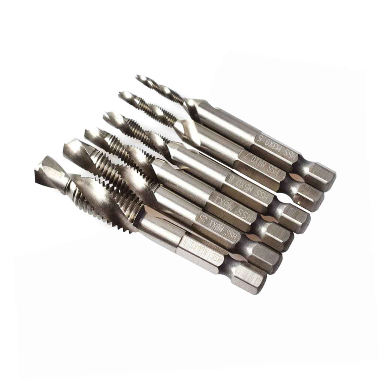 Housoutil Juego De 18 Brocas Avellanadas Con Revestimiento De Titanio Para Taladro De Metal Y Macho De Roscar Con Punta Espiral Para Acero.