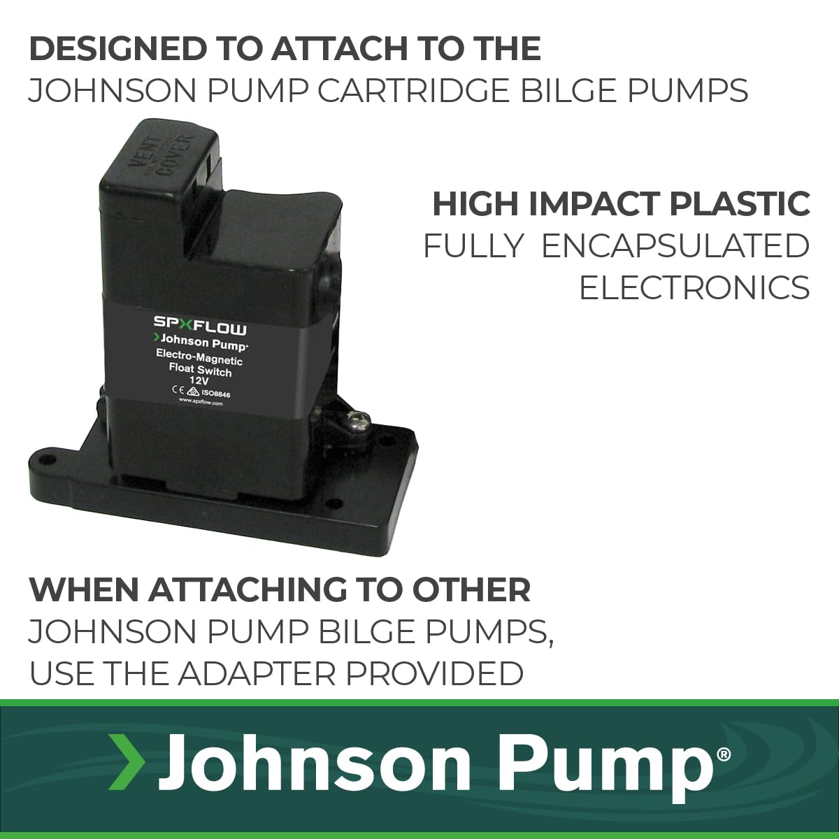 Johnson Pump 36152 Elektromagnetischer Schwimmerschalter, 12 V, schwarz, klein