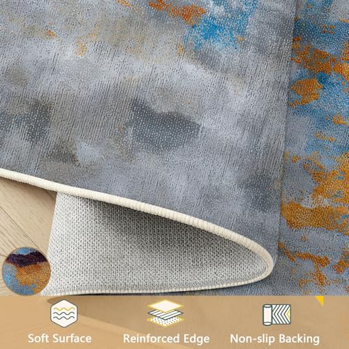 Tapis abstrait moderne 140 x 200 cm texture dégradé haut de gamme - 6