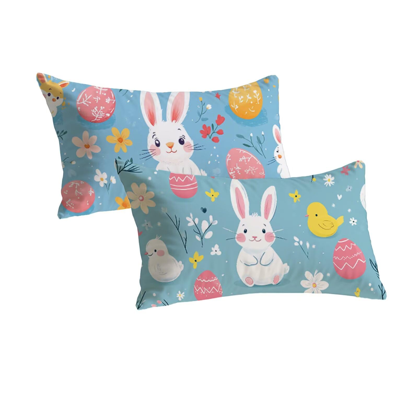 Housses de coussin 50x70cm bleu clair lin impermeable canape exterieur