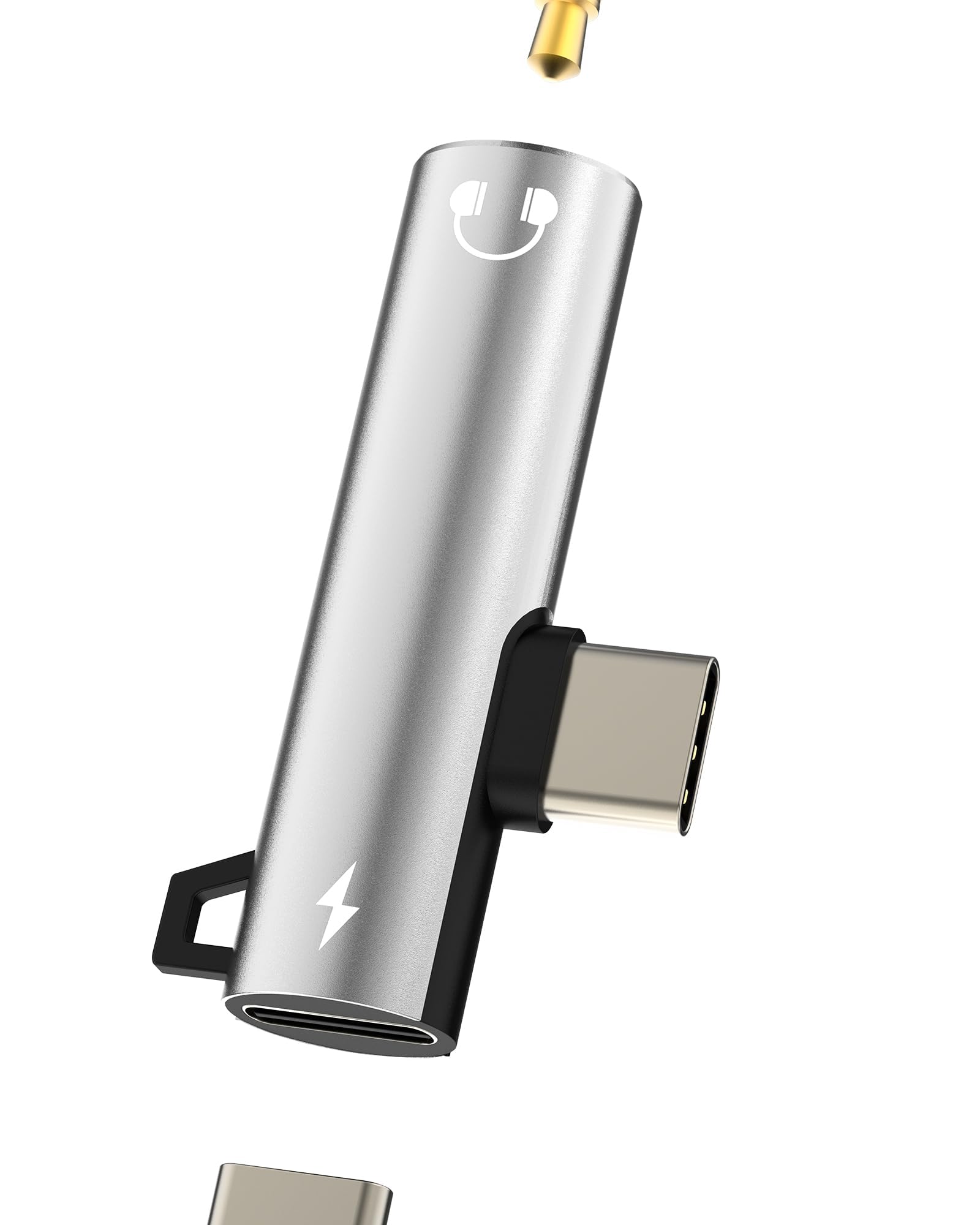 USB C to 3.5mmイヤホンジャックアダプターL型（2in1）Apple用 対応iPhone16 15 Pro 対応iPad対応Samsung S25 S24 Type-C ヘッドホン オーディオ 充電ケーブル 車載 Androidドングル