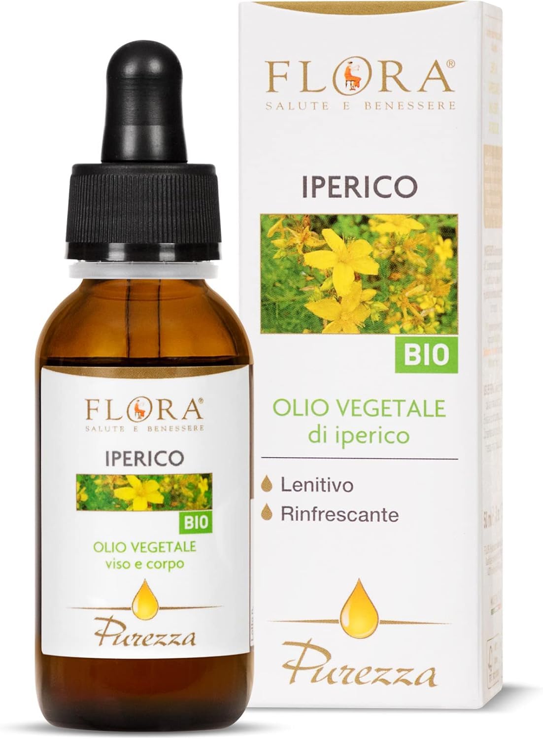 Olio di Iperico, 50 ml BIO-​COSMOS - Olio vegetale viso e corpo Lenitivo, emolliente, antirossore, rinfrescante Base ideale in Aromaterapia., 50 millilitro