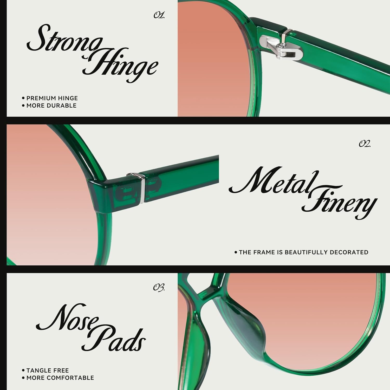 mosanana Trendy Aviator Oversized Sunglasses for Women Retro 70s Style MS52482 - Image 5