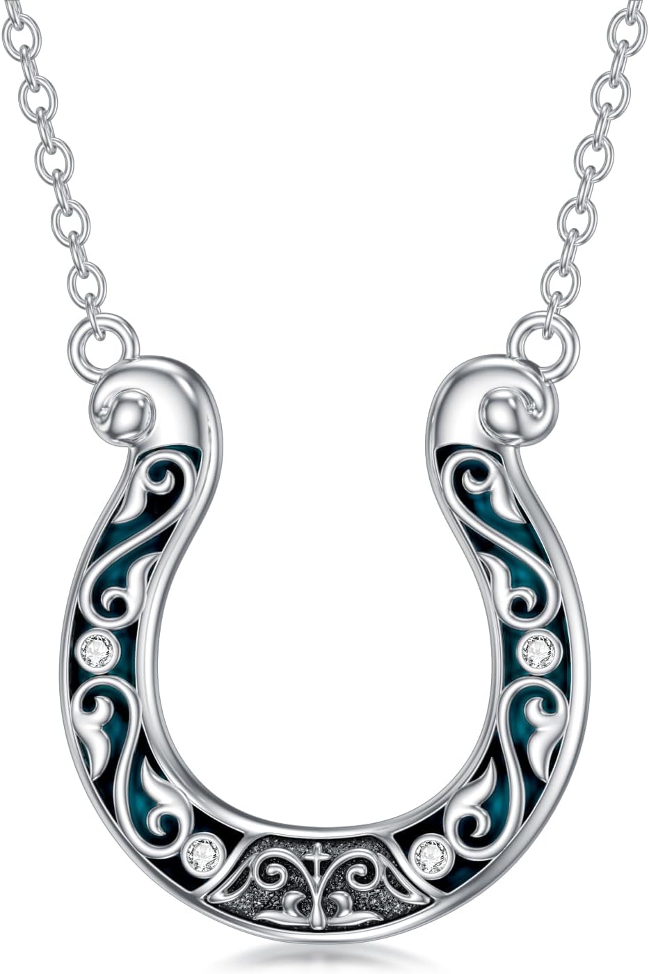 Western Necklace 925 Sterling Silver Turquoise Pendant Highland Cow/Cow Skull/Hat/Boot Cowgirl Cowboy Country Jewelry for Men Women