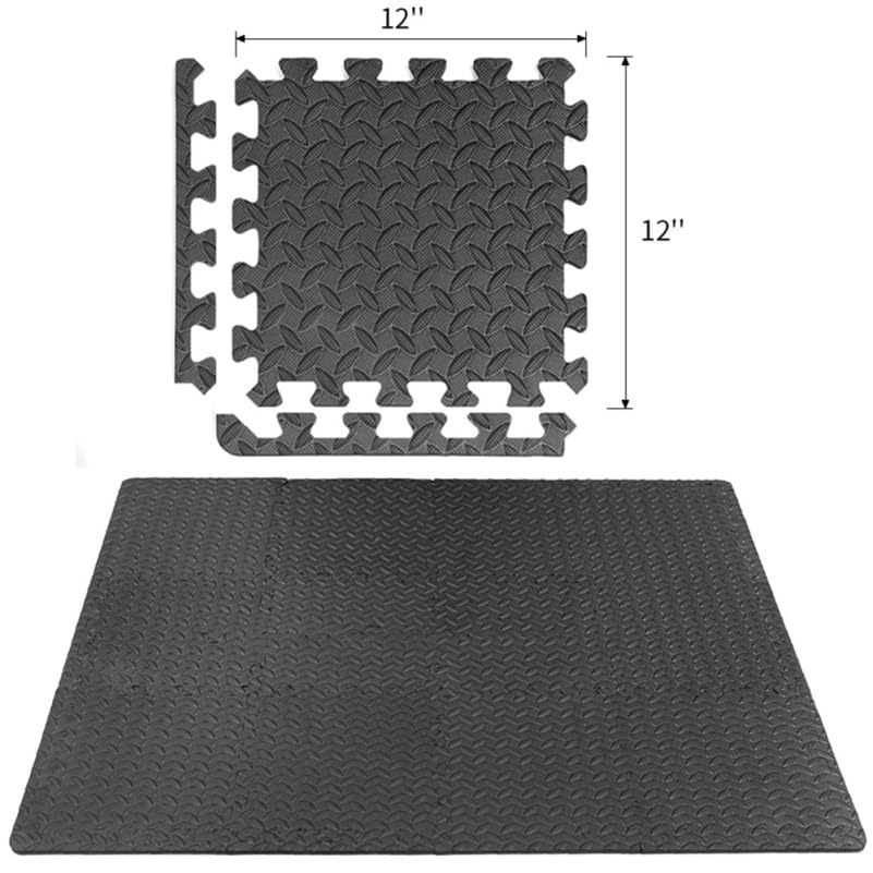ibasenice Tapetes de Piso Interbloqueables con Textura de Hoja 6 Piezas Alfombrillas de Espuma EVA con 12 Tiras de Borde 30x30 cm Almohadillas Acolchonadas para Gimnasio Yoga Baile Hogar miniatura 5