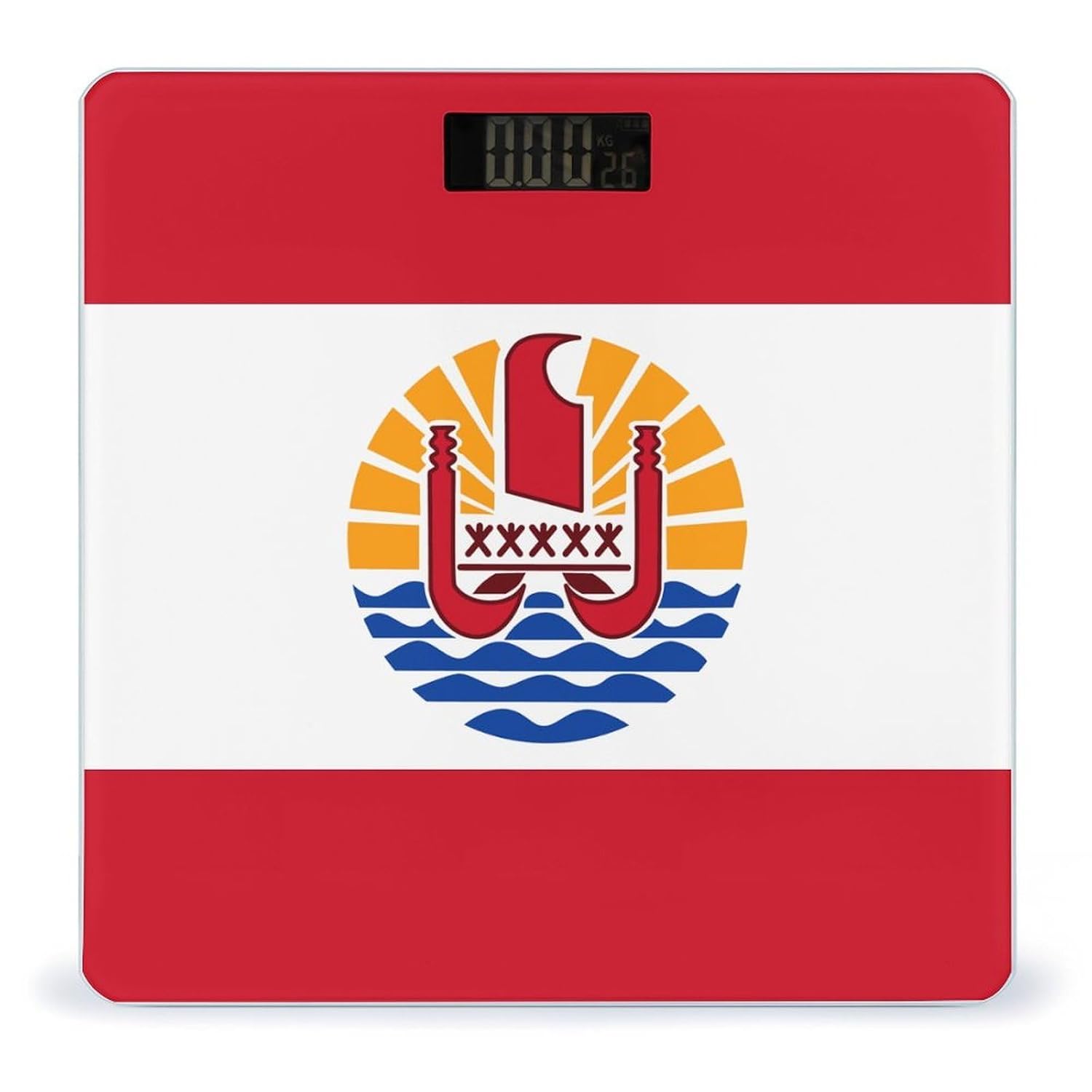 Flag of French Polynesia Digital Body Weight Scale LCD Backlight Display for Bathroom Gym