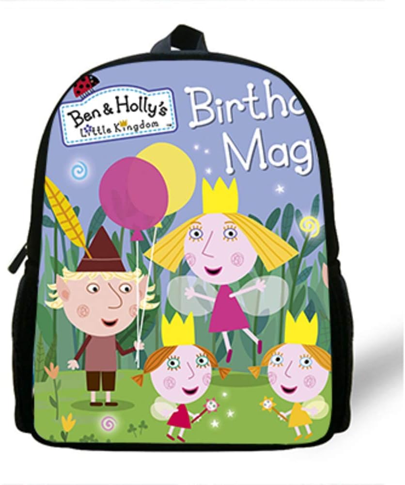 12 inch Cartoon Ben And Holly Kingdom Girls Small Backpack, School Bags Kindergarten boys Baby Mini Bags for 3-7 years old Children