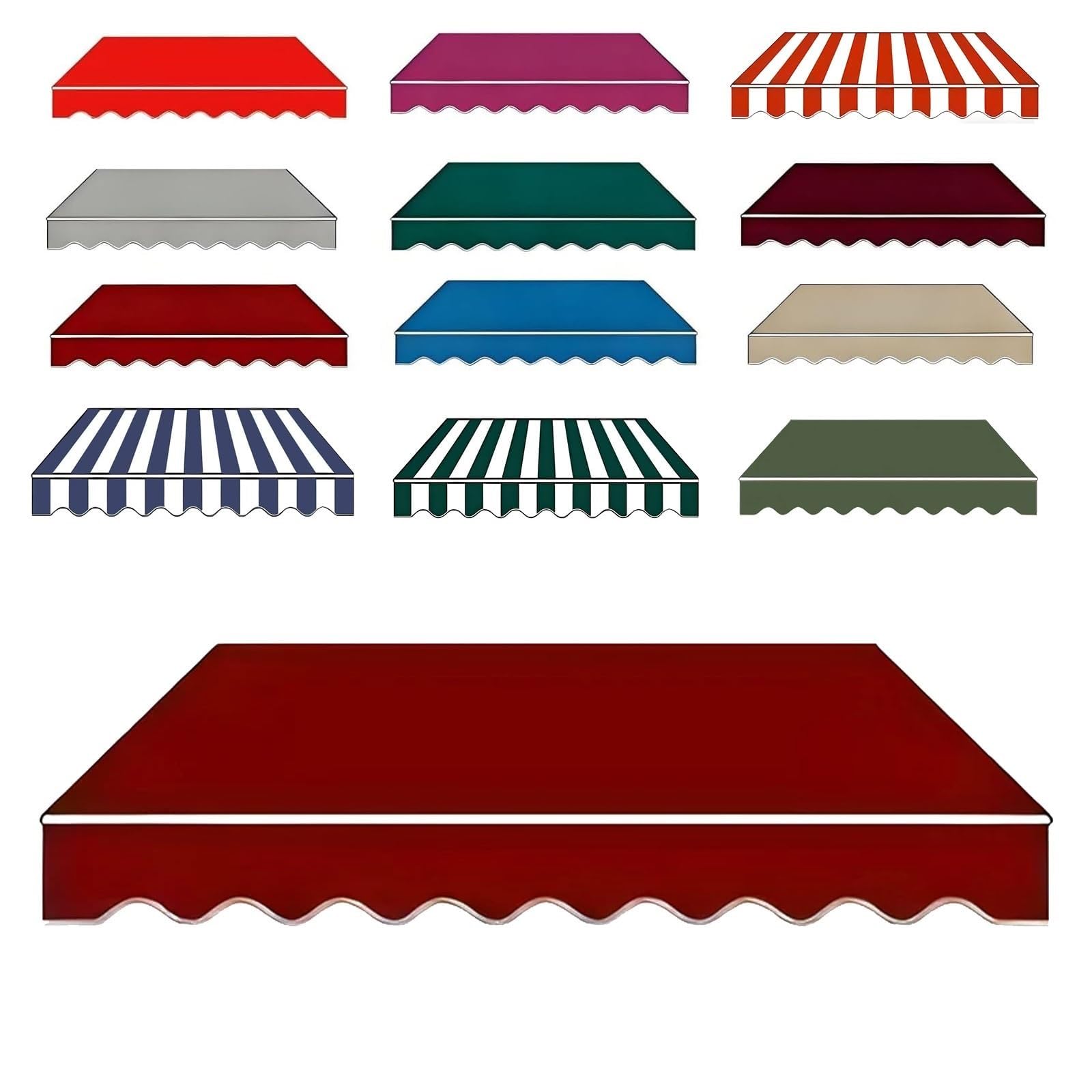 Tessuto di Ricambio per Tenda da Sole 200cm 400cm 500cm 600cm Telo Tenda da Sole, Poliestere Resistente Ai UV, Tela di Ricambio per Patio, Terrazzo, Esterno(Rosso,300x200cm)
