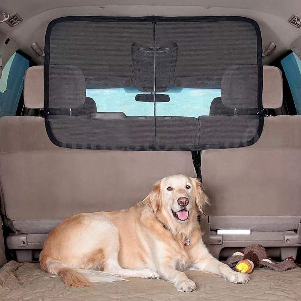 Hffheer Pet Dog Car Barrier,Pet Barrier Mesh Universal Useful Safe Durable Dog Barrier Net Travel Pet Car Net Barrier Mesh for Truck Van SUVs Sedan
