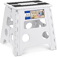 Vista 34 de ACKO Taburete de Escalón Plegable de 9 Pulgadas 300 lb de Capacidad, Taburetes de Escalón Plegables de Plástico para Niños y Adultos, Taburetes