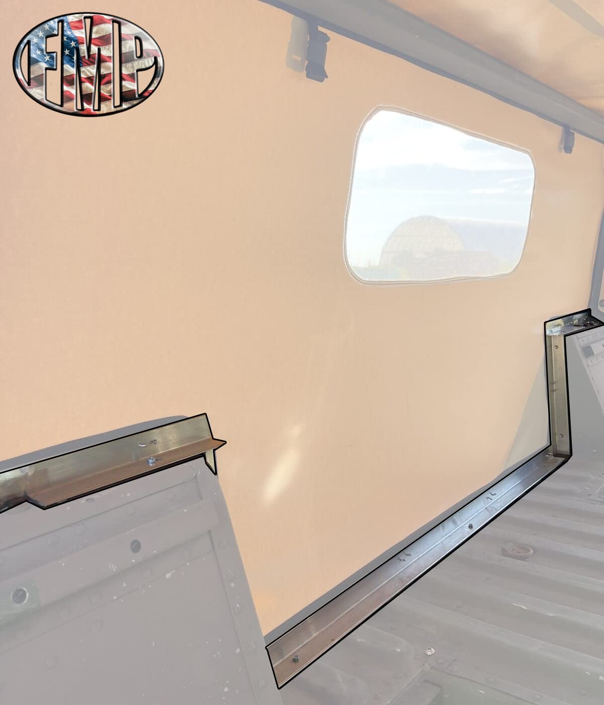 Complete Removable Canvas Rear Curtain Installation Kit, fits Military Humvee