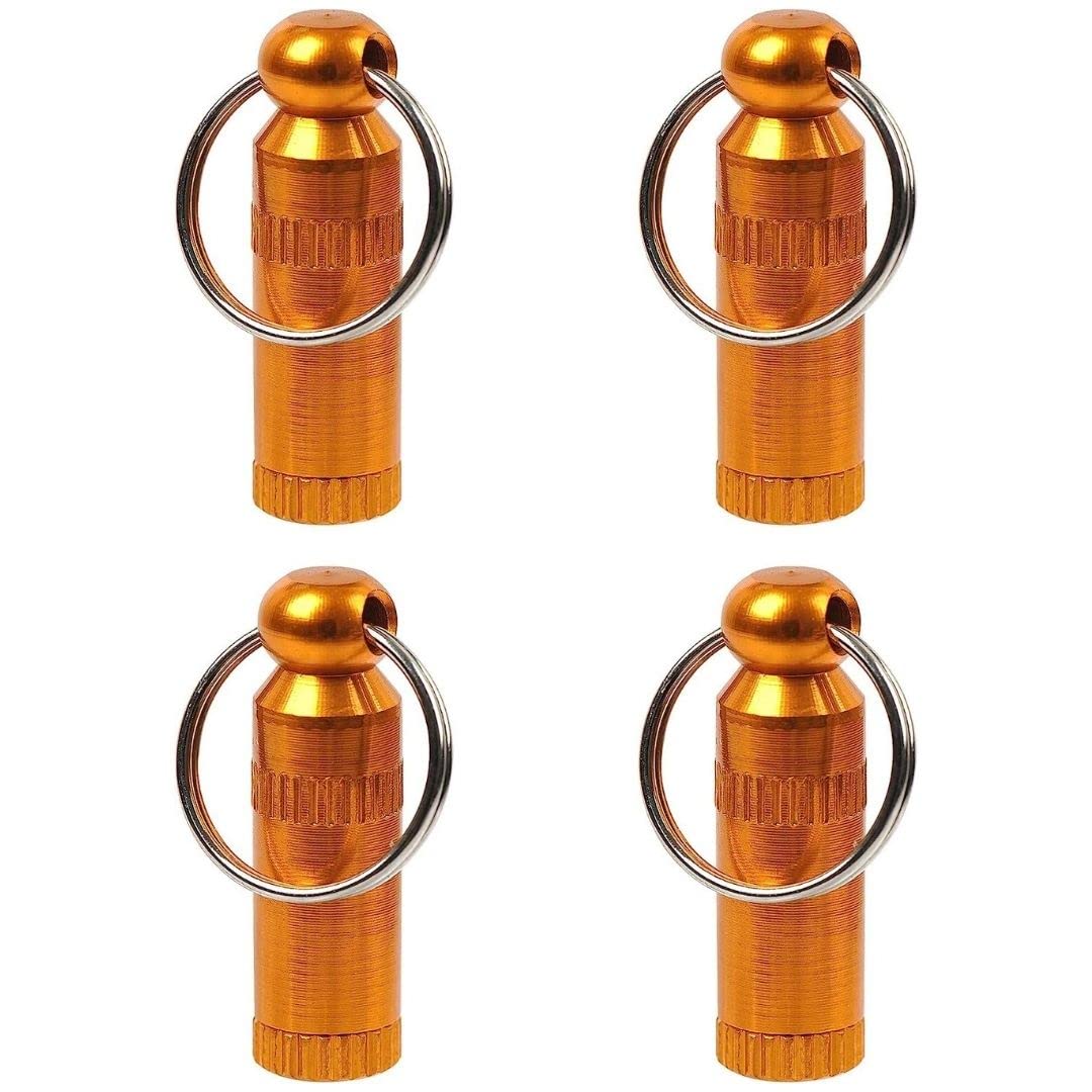 AMATHINGSDog Address Tags (2 cm Length - 4 Pieces - Copper) - Pet Collar Tags with Note for Labelling - Waterproof Dog Collar with Screw Closure