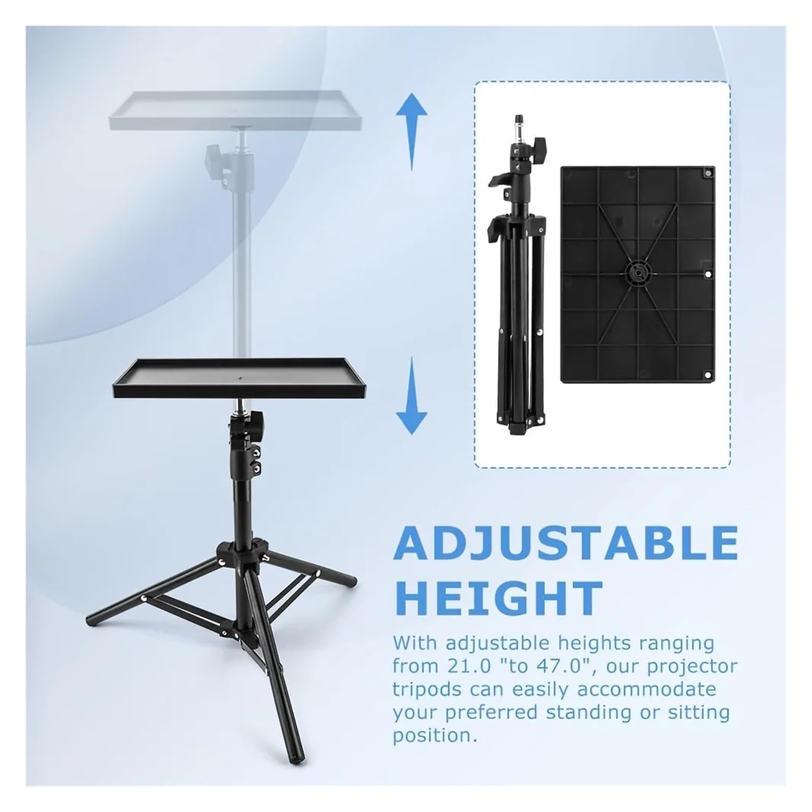 Mehrzweck-Projektor- Und Laptop-Stativständer | Verstellbare Höhe von 21–47 Zoll for DJ-Equipment, Outdoor/Büro/Zuhause/Bühne