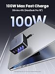 UGREEN Nexode 100W 5 Port USB C Bloc chargeur GaN, 4C1A Chargeur Support Super Fast Charge Compatible avec MacBook Pro/Air, iPhone 17 Pro Max/iPhone Air, Galaxy S26/S25, iPad, Pixel 10 9, Deck à vapeur