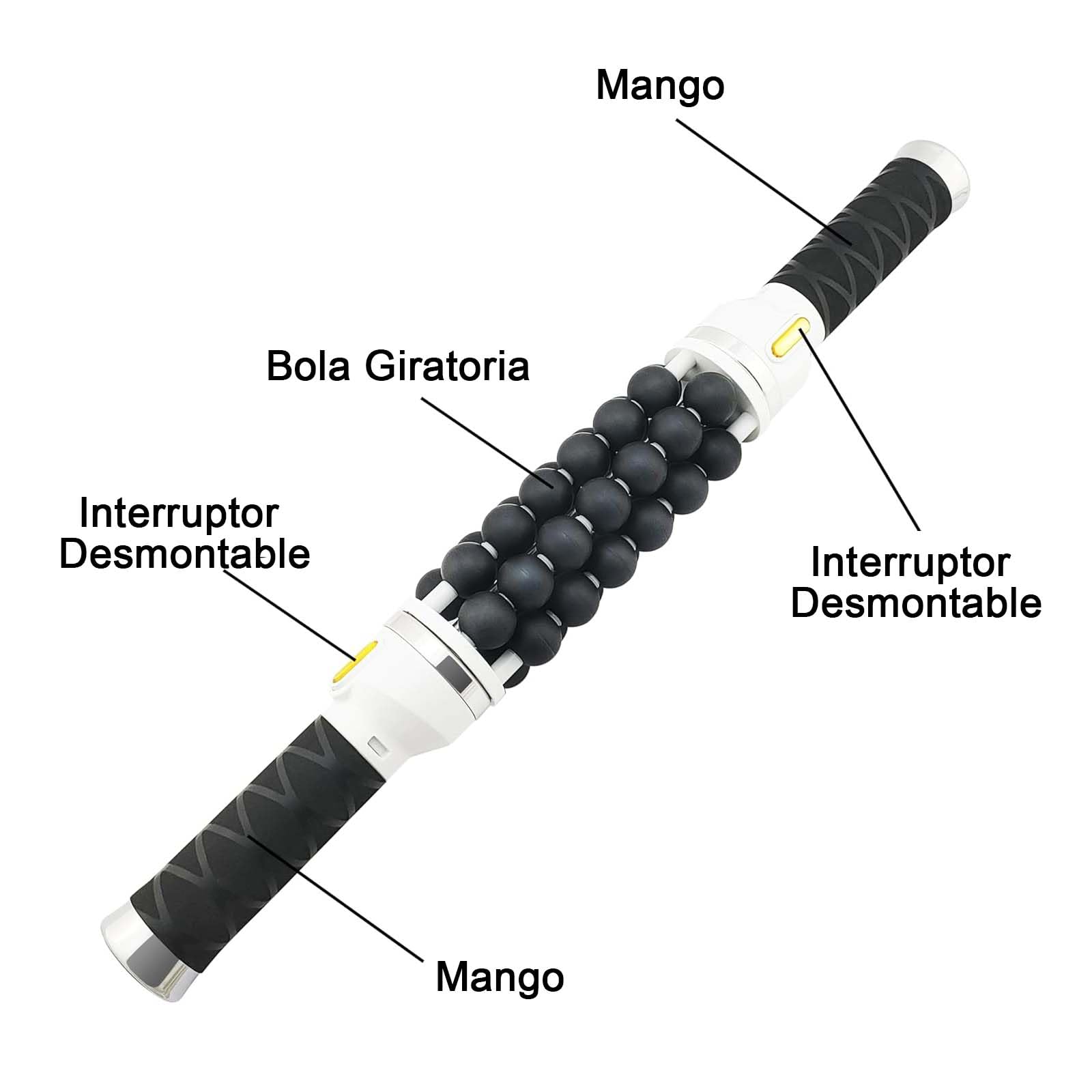 Máquina rodante de microvibración, masajeador corporal portátil, cuidado de la salud, calma el dolor de hombros y cuello, uso doméstico, Elizia ETCRO02 (plateado)