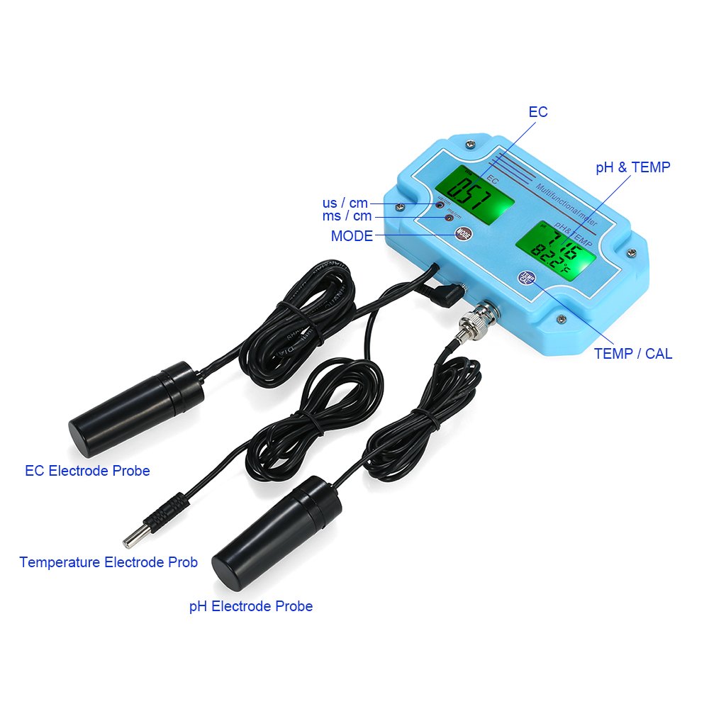 Irfora Professionelle 3 in 1 pH/EC/Temp Meter Wasser Detektor Multi-Parameter Digital LCD Tri-Meter Multi-Funktions Multiparameter Water Quality Tester