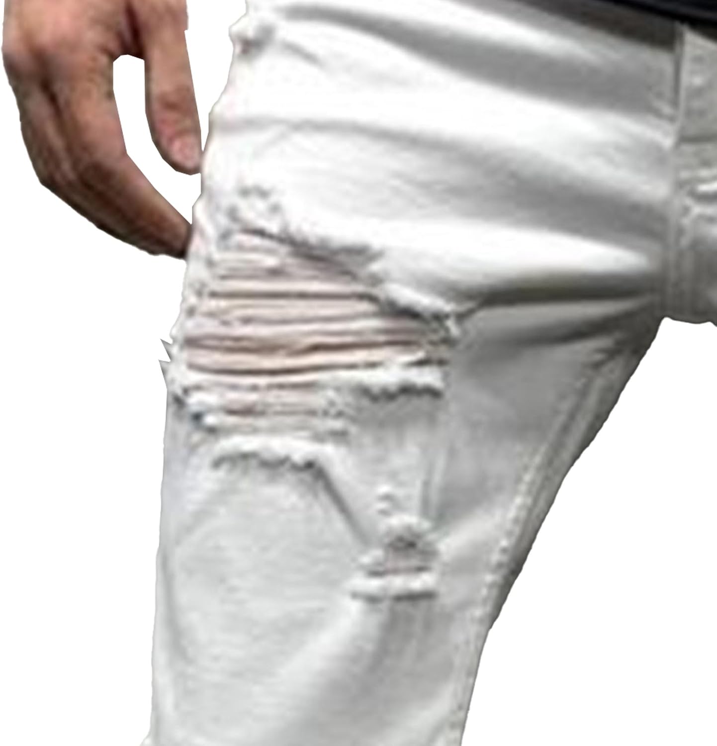 Maiyifu-GJ Men's Slim Fit Ripped Denim Shorts Distressed Skinny Stretch Jean Shorts Summer Casual Short Jeans for Men