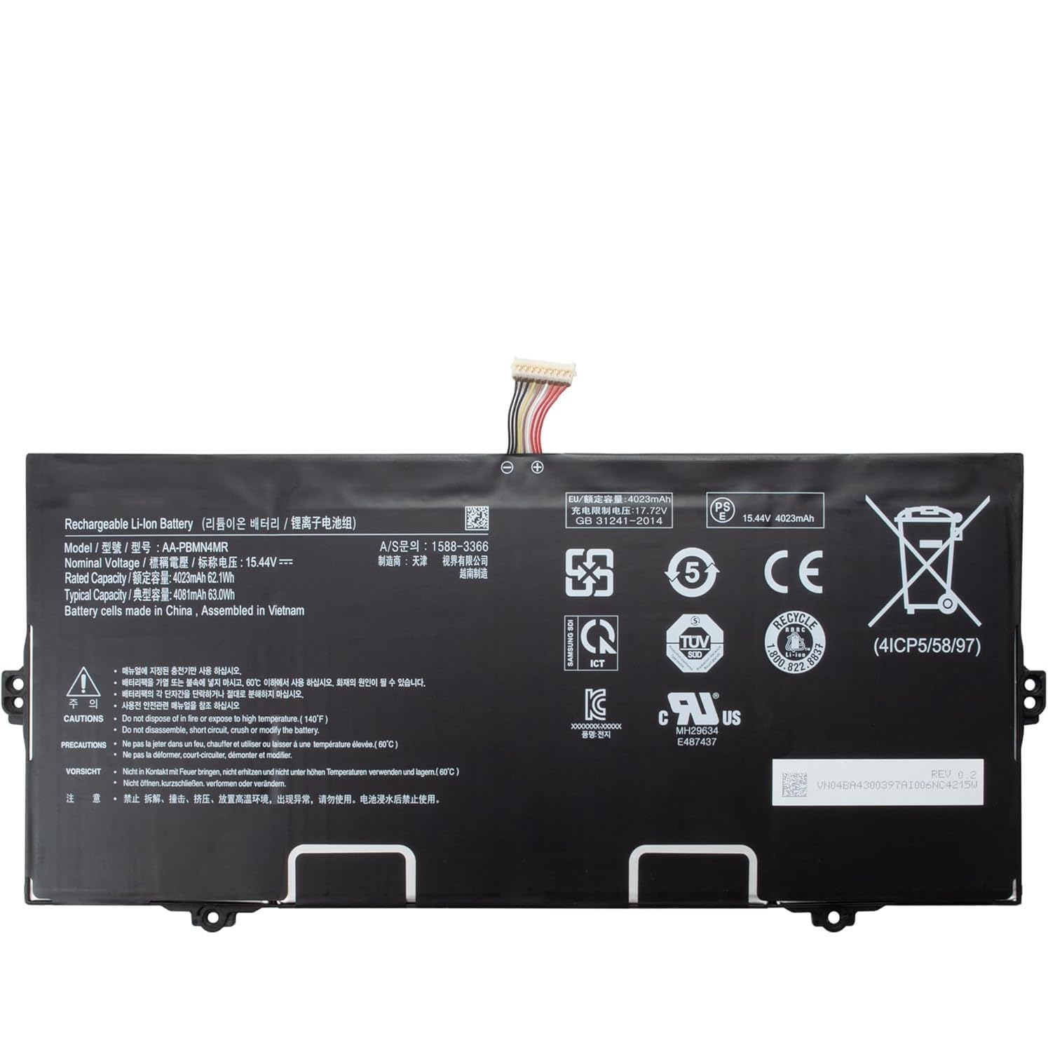 AA-PBMN4MR Laptop Battery for Samsung Galaxy Book Pro 360 NP930XDB NP935XDB NP930XED NP930QDB NP930QED NP950QED NP934QED-KA1DE NT930QED-K71A NP940XFG NP930XDB-KD1US NP935XDB-KC2DE Series