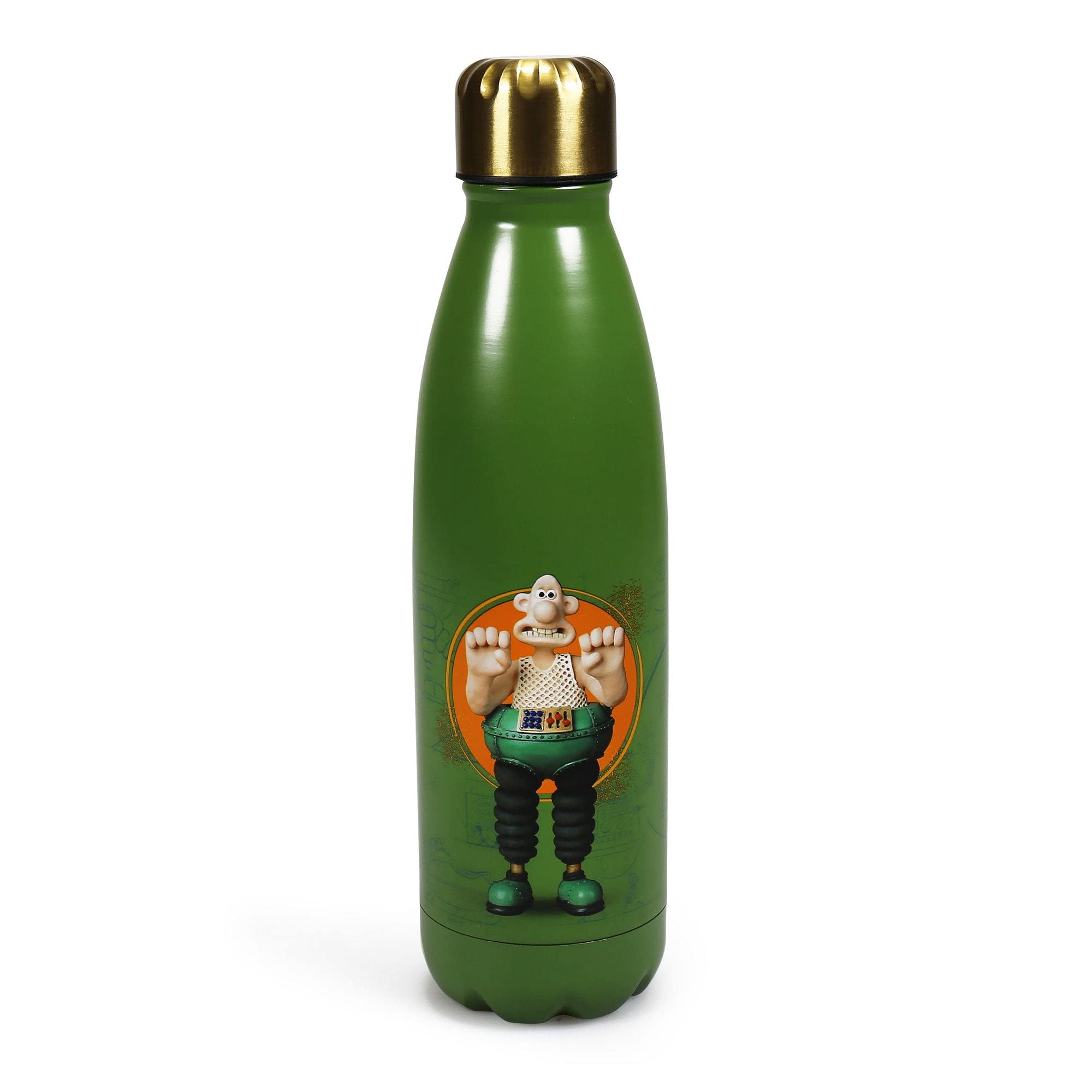 Half Moon Bay Multicolour Aardman - Water Bottles - Wallace & Gromit 'Wallace' Metal Water Bottle 500Ml