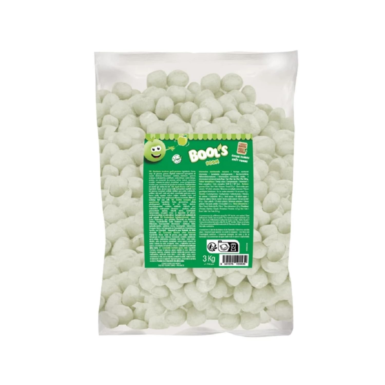 Bonbons tendres aromatisés goût pomme Bool's Poom - 3 kg
