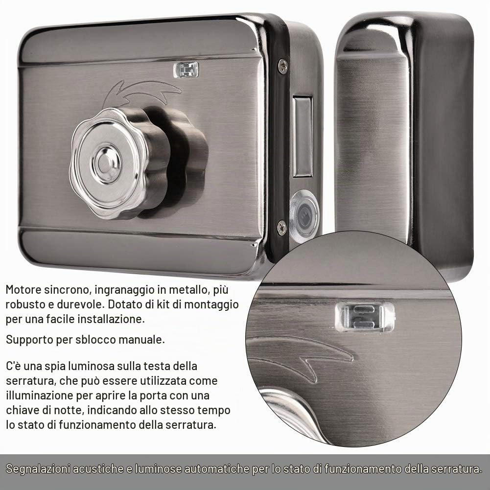 Serratura elettronica, doppia protezione interna/esterna, sblocco di emergenza chiave/maniglia, adatta per magazzini uffici domestici